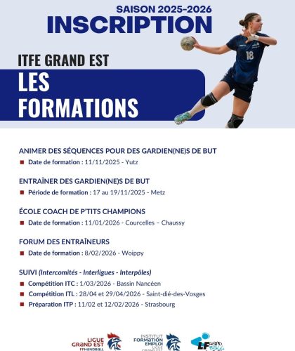 FORMEZ-VOUS AVEC LA LIGUE GRAND EST DE HANDBALL!